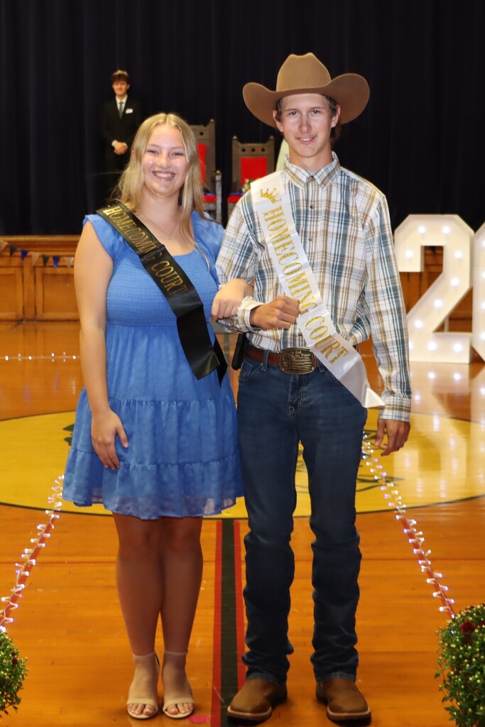 Queen Addie Browning and King Tyler Holtz after being crowned. 
