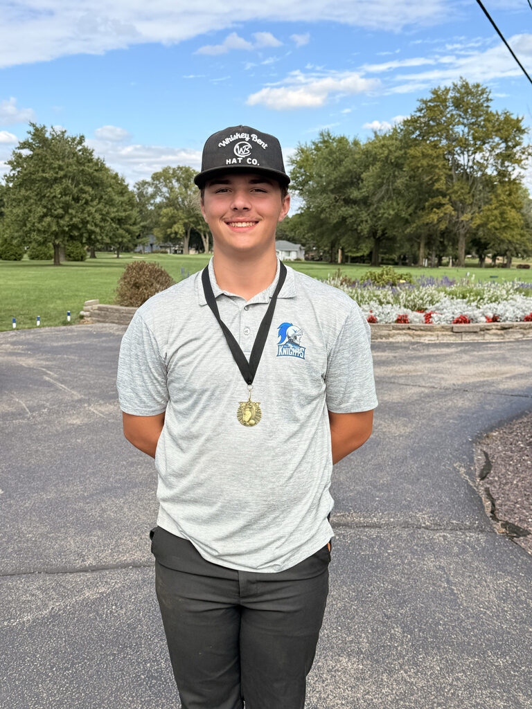Bentley Choate with his 3rd place medal. 
