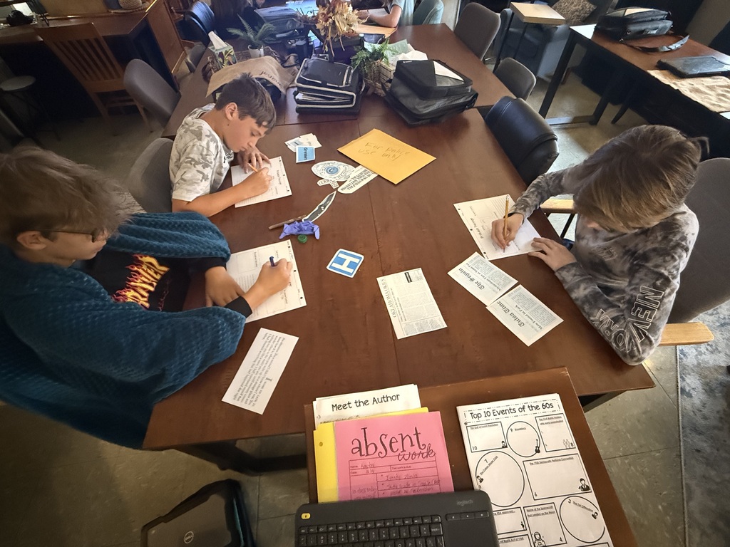 8th grade working on plot study