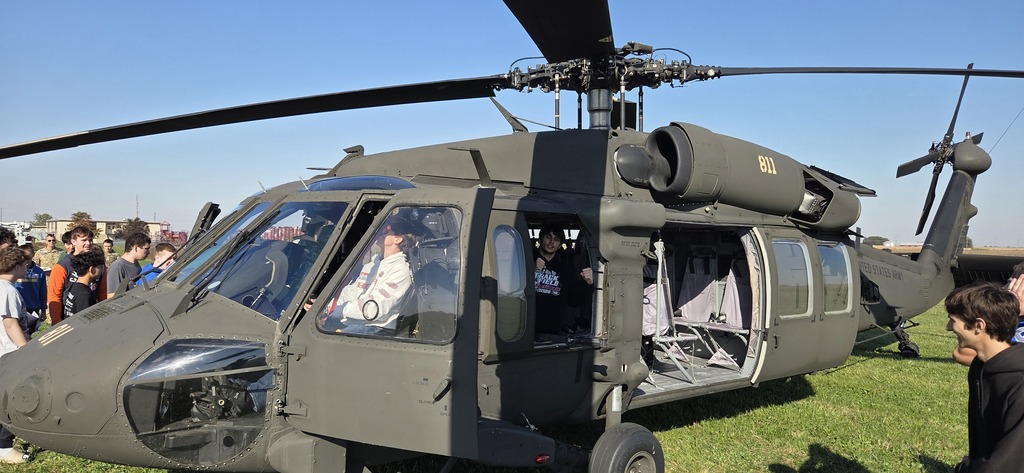BRHS Students in the military helicopter