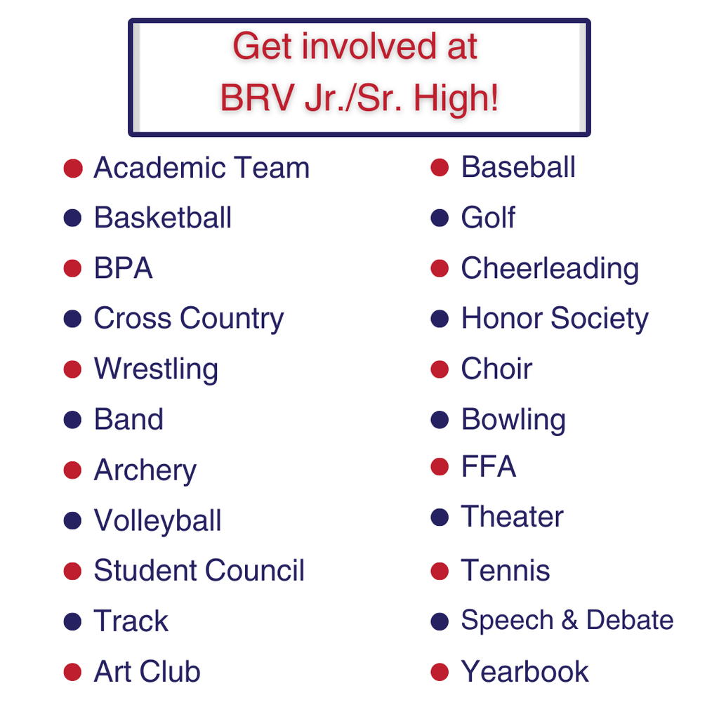 Jr/Sr High opportunities