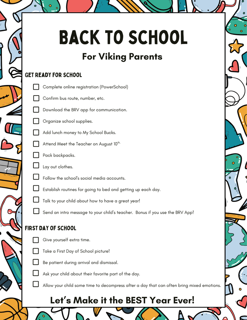 back to school list
