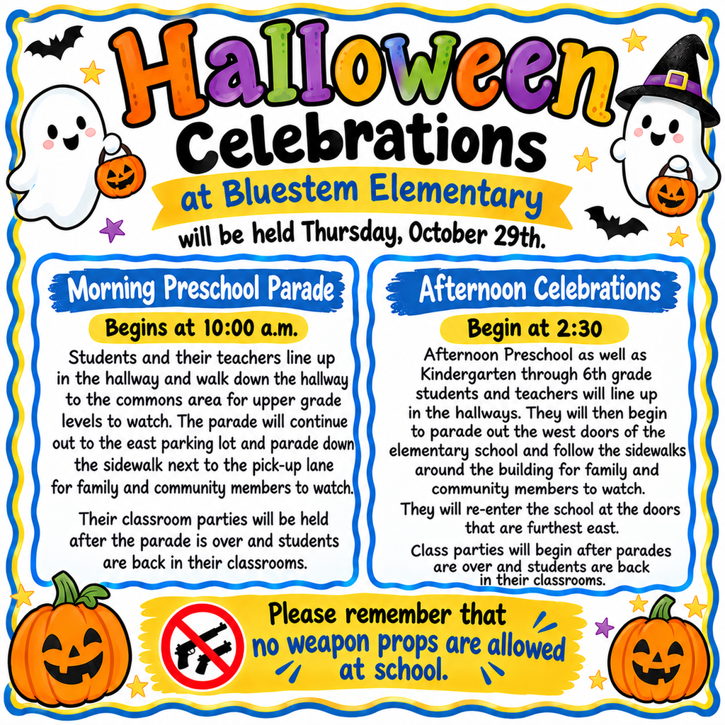 Halloween Celebrations at Bluestem Elementary School