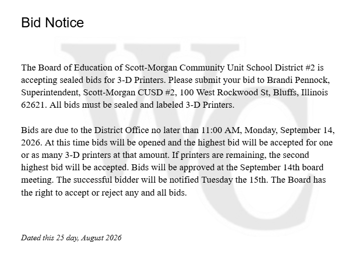 Bid Notice