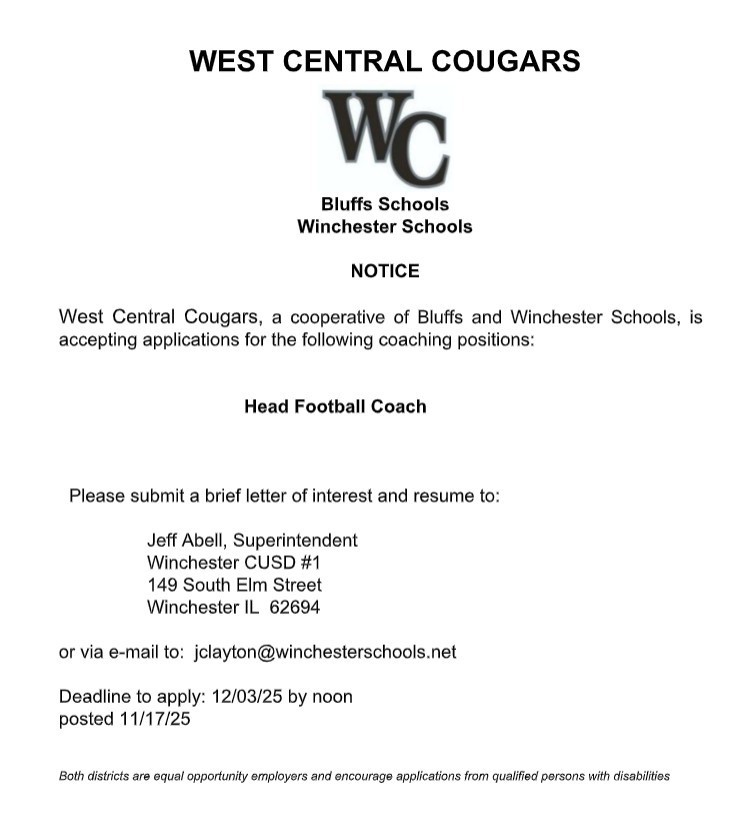 WCC Football position