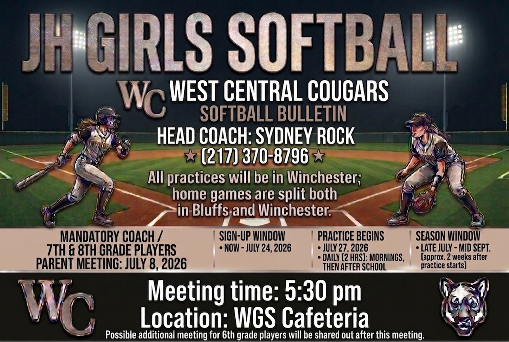 JH Girls Softball Bulletin with Meeting and Practice Information