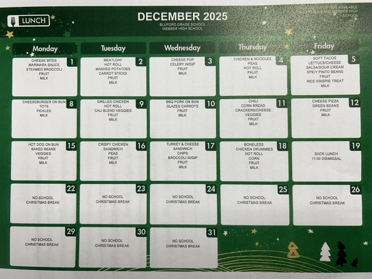 December menus