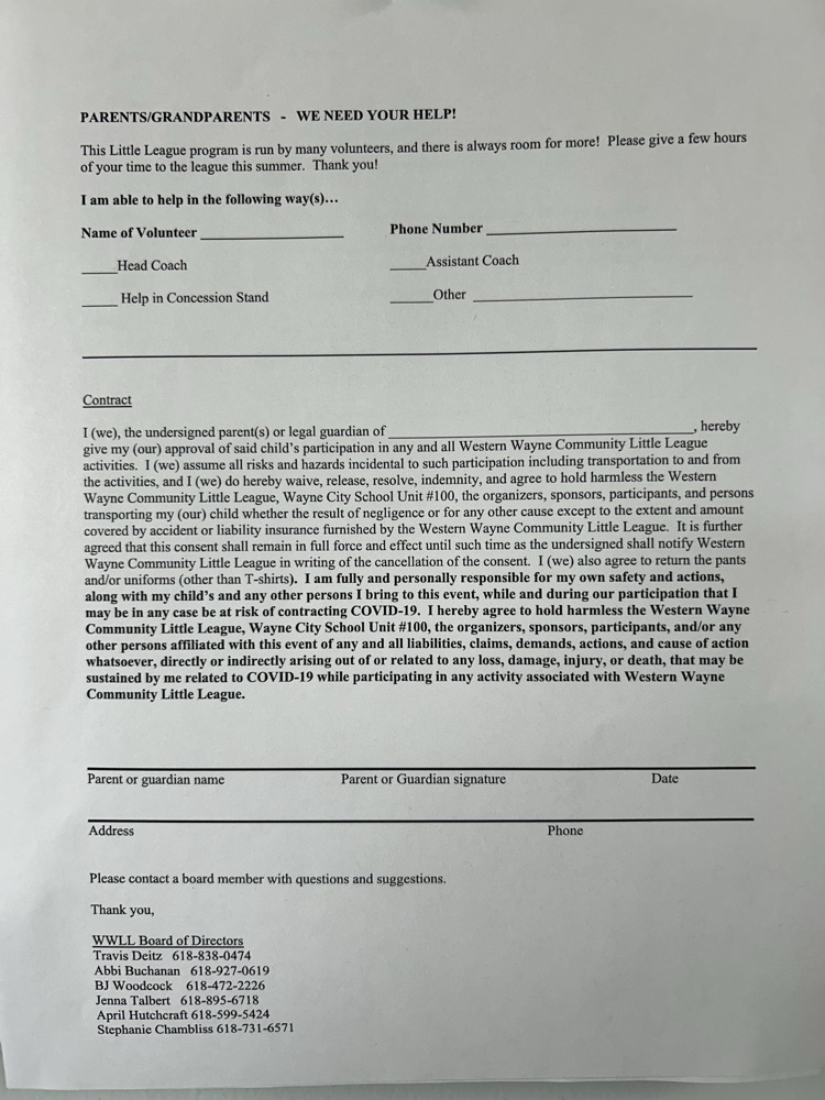 Western Wayne Little League