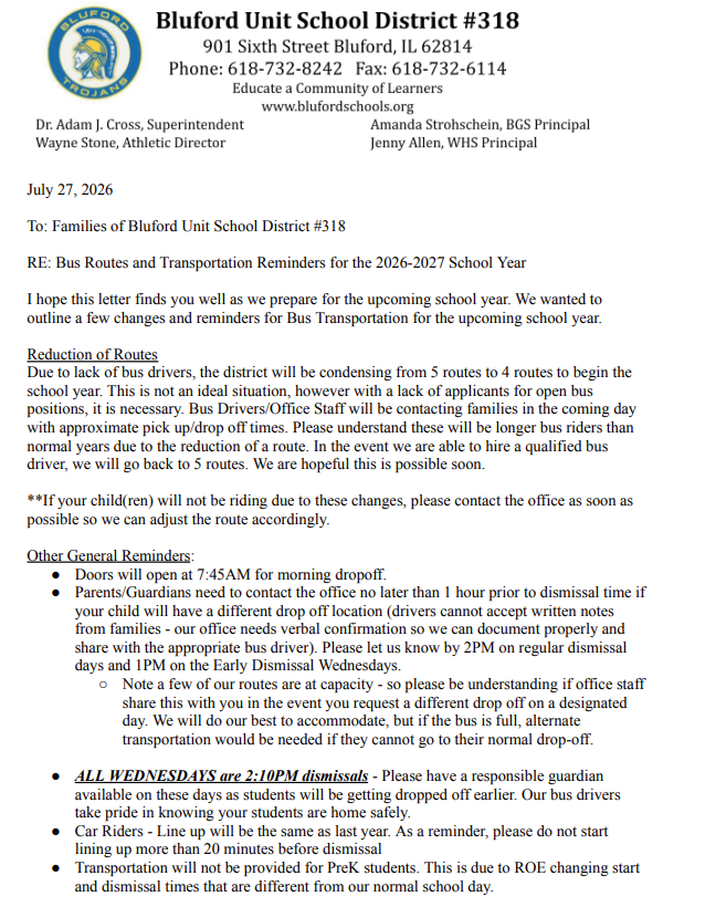 transportation reminders 26-27