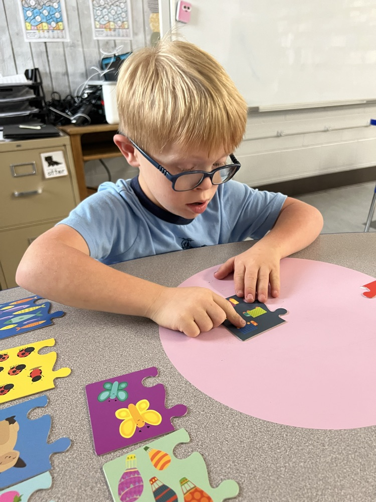 1:1 correspondence (counting) and finding the number that matches. Fun, hands on learning!