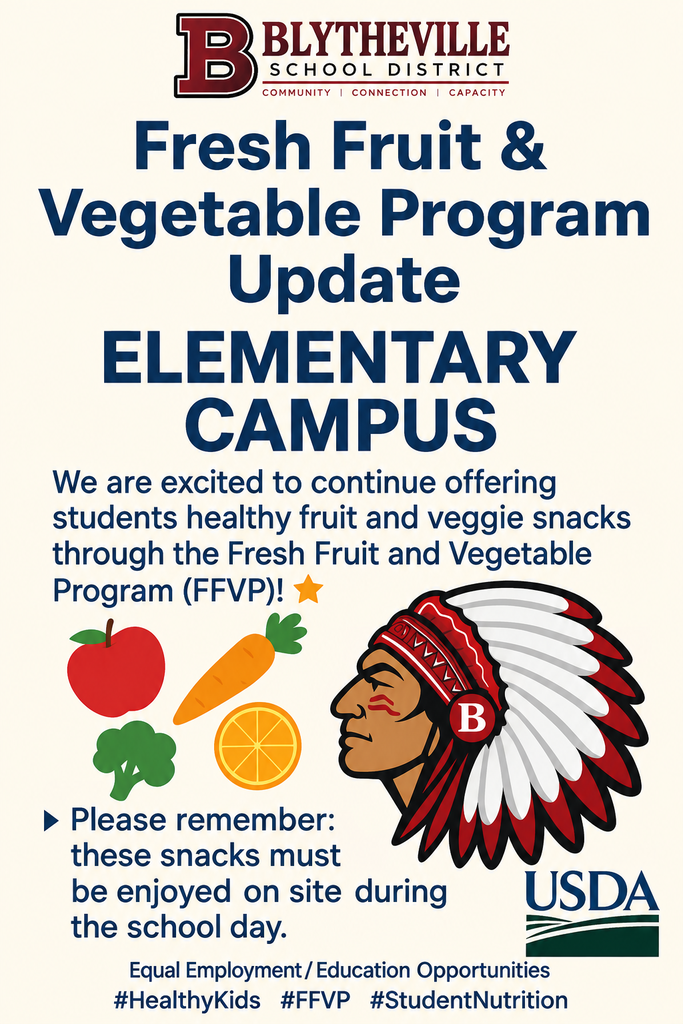 Healthy choices, happy students!  We’re excited to continue providing fresh fruits and vegetables to our elementary students through the FFVP!
