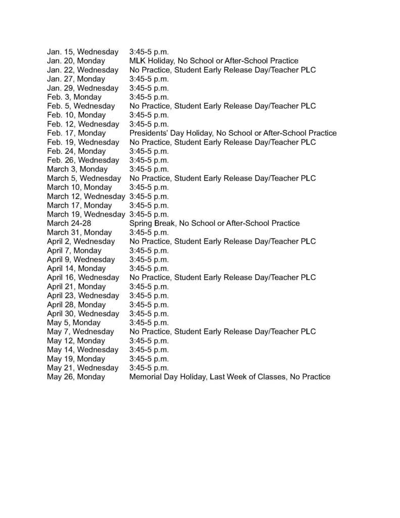 band schedule