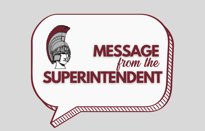 message from the Superintendent