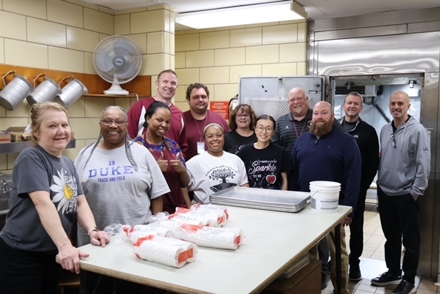 BHS cafeteria workers with central office team