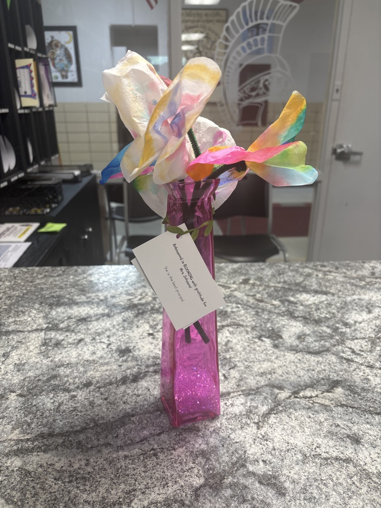 Flowers of gratitude with messages from students and parents 💕