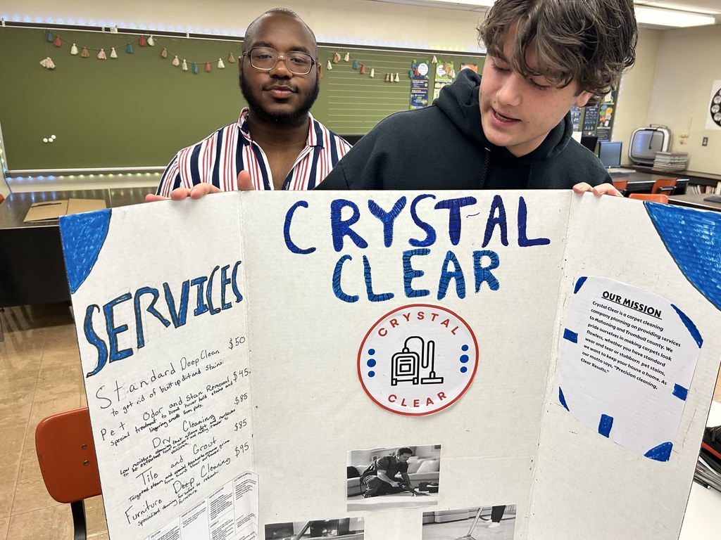 two boys with cleaning business called Crystal Clear