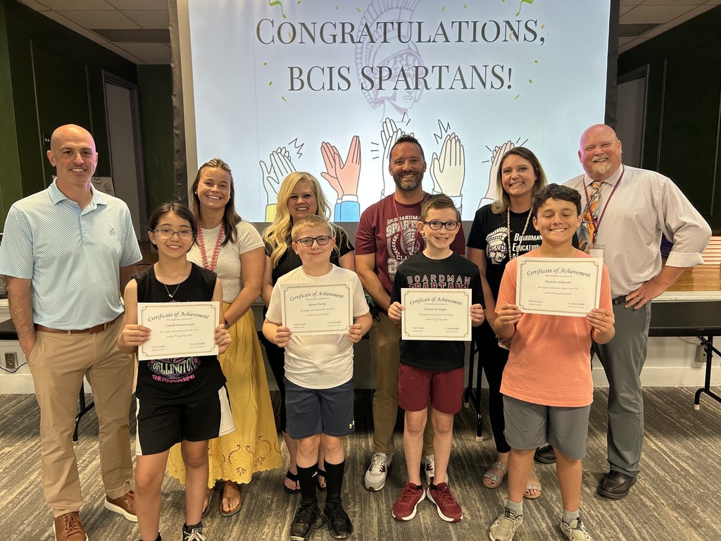 5th grade ELA perfect score students with teachers and principal, superintendent , Mr. Cardillo