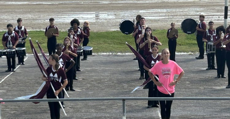 band members with majorette 