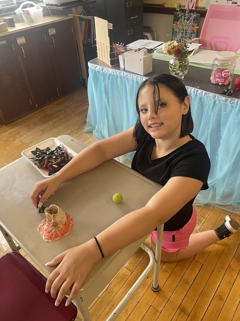 girl with her volcano model