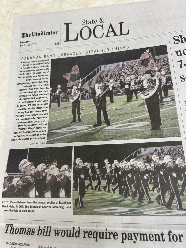 3photos of Boardman Band on the field for Band Night.