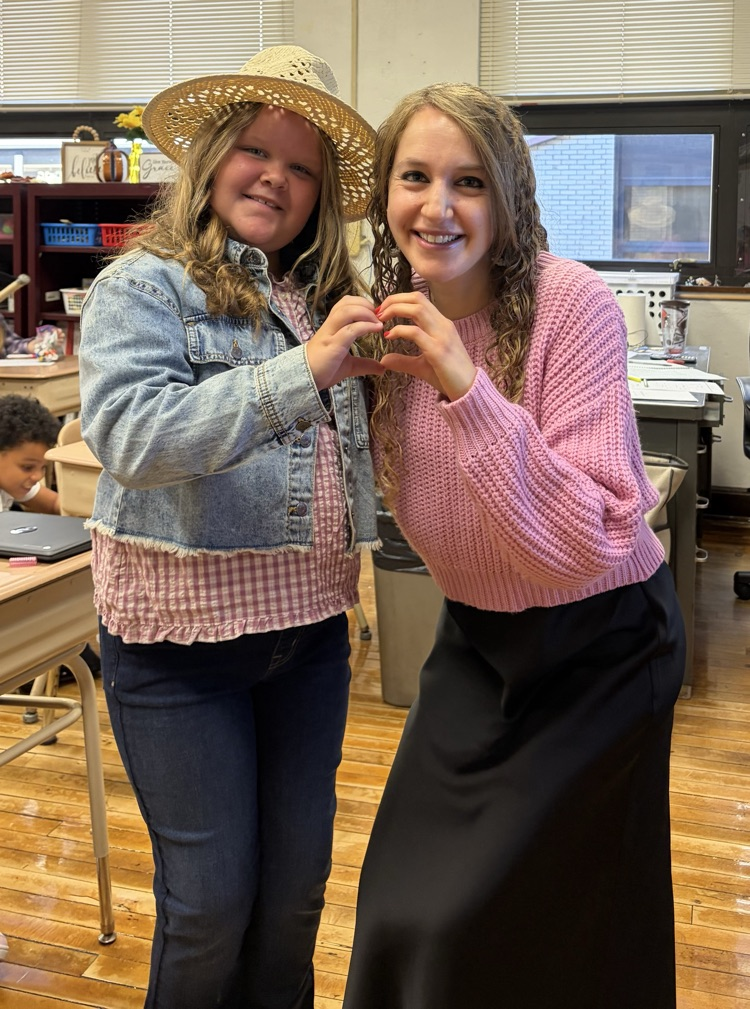 two teachers dressed for Dolly Day