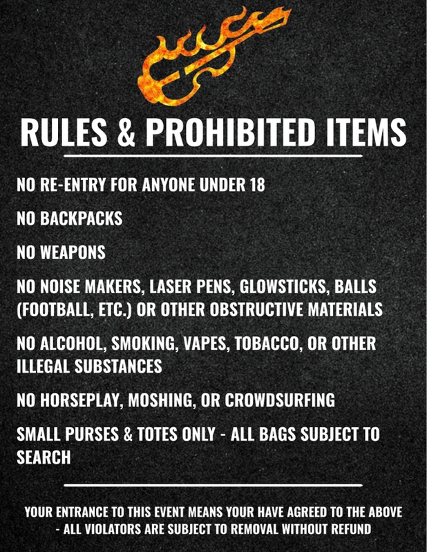 stadium rules for project mayhem concert