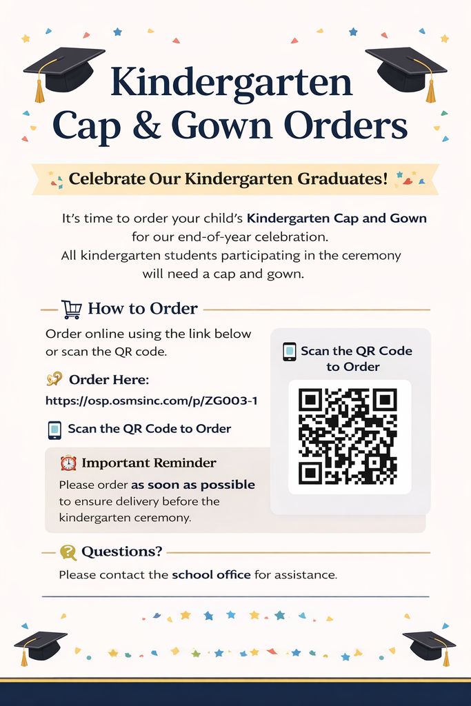 Kindergarten Cap and Gown  Order