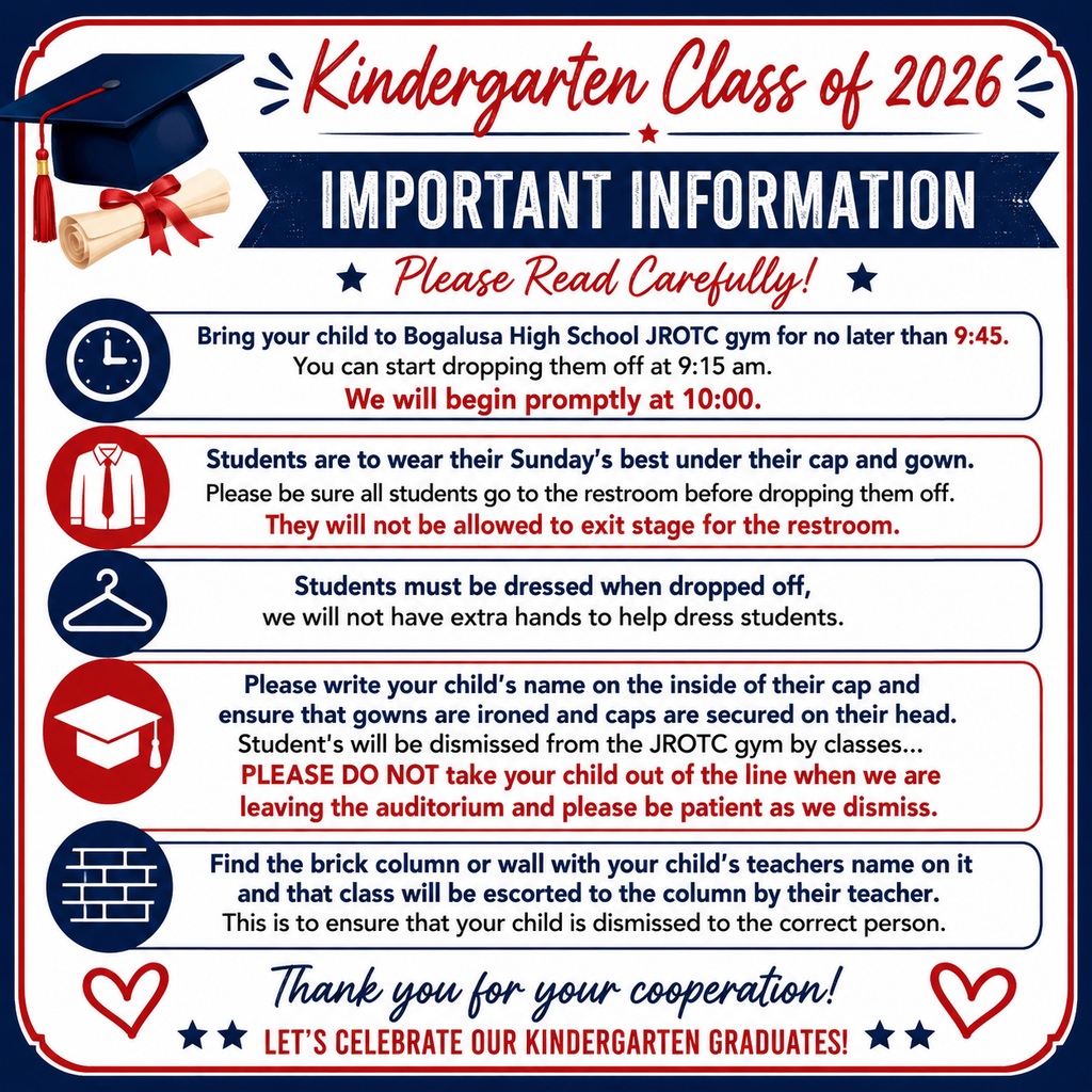Kindergarten Grad Reminders