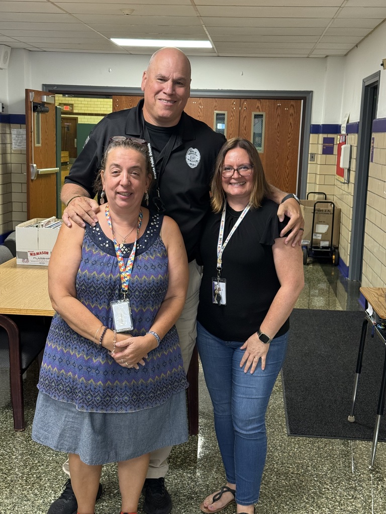 Look at those smiles! Nurse Mulder, Officer Dave, and Admin Assistant Mrs. Cabrera say Welcome Back!!!