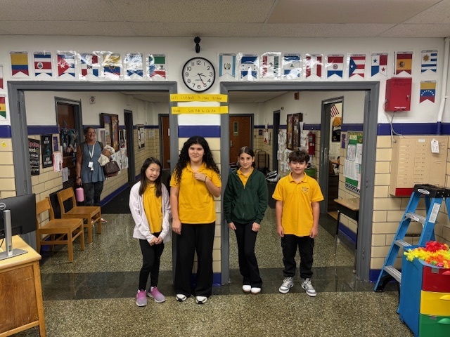 BMS Multicultural Club Members help decorate our entry with flags to celebrate Hispanic Heritage Month!!
