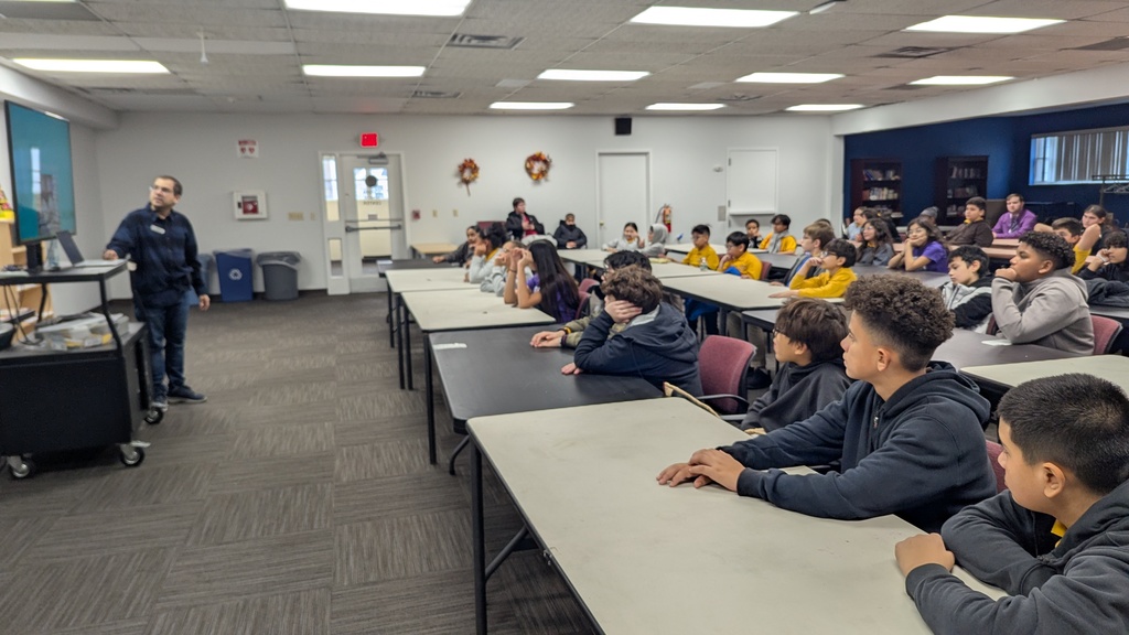 Sixth graders visited the Bogota Library today. They learned more about the library and all the services and programs it has to offer
