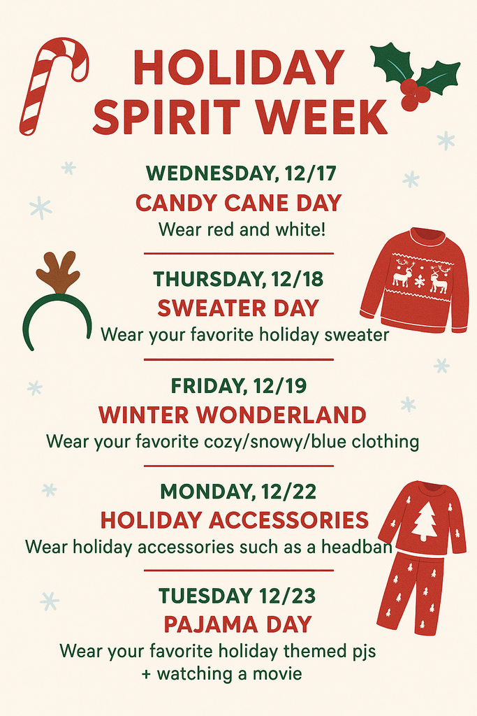 HOLIDAY SPIRIT WEEK!!