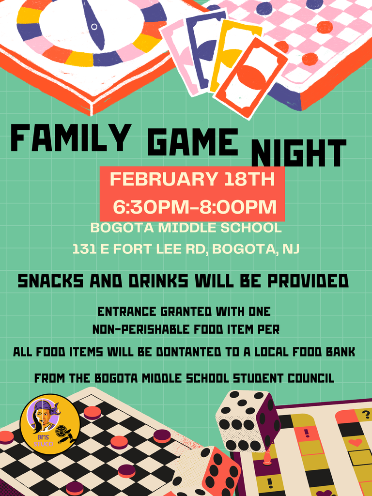 REMINDER!! TONIGHT IS FAMILY GAME NIGHT!! 