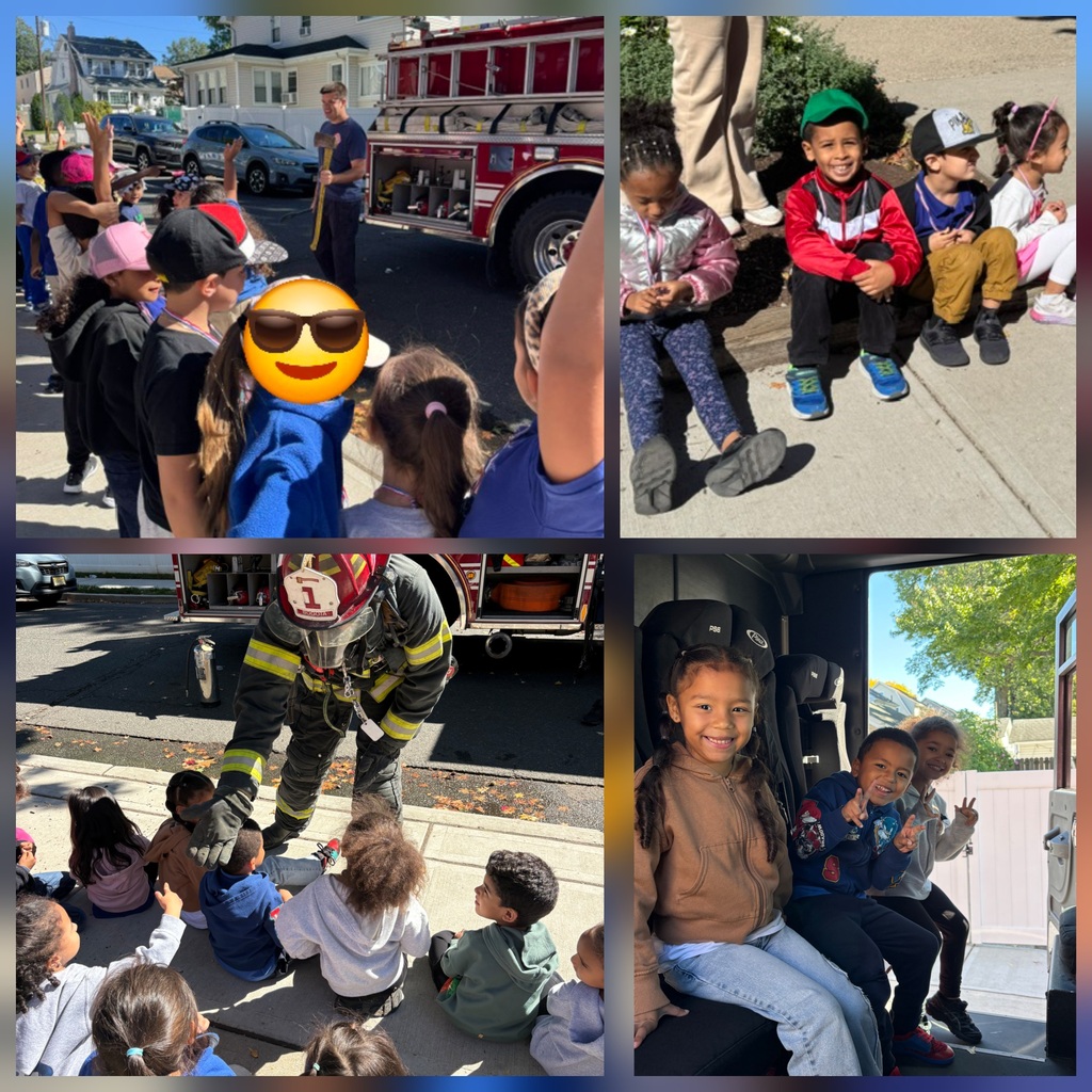 It's Fire Prevention Week and Bixby got a visit from the Bogota Fire Department! Thank you for the demonstration and for letting us sit in a real fire truck!