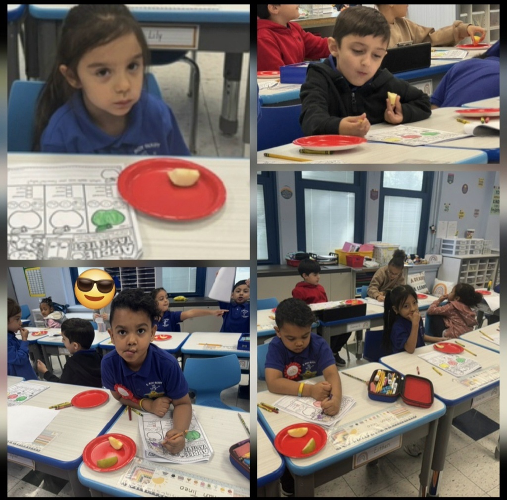 Mrs. Zayas Bazan and Ms. Rogers' class investigated three types of apples. We tasted the apples and wrote if they were sweet, sour or tart. Then we decided which was our favorite!