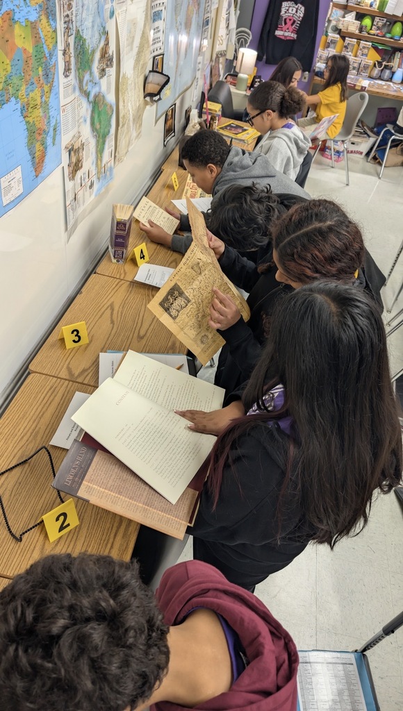 This week in Social Studies 6th graders analyzed primary and secondary sources. Students worked station to station and studied artifacts in class.