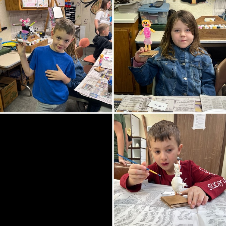composite image of three different students and their monsters 