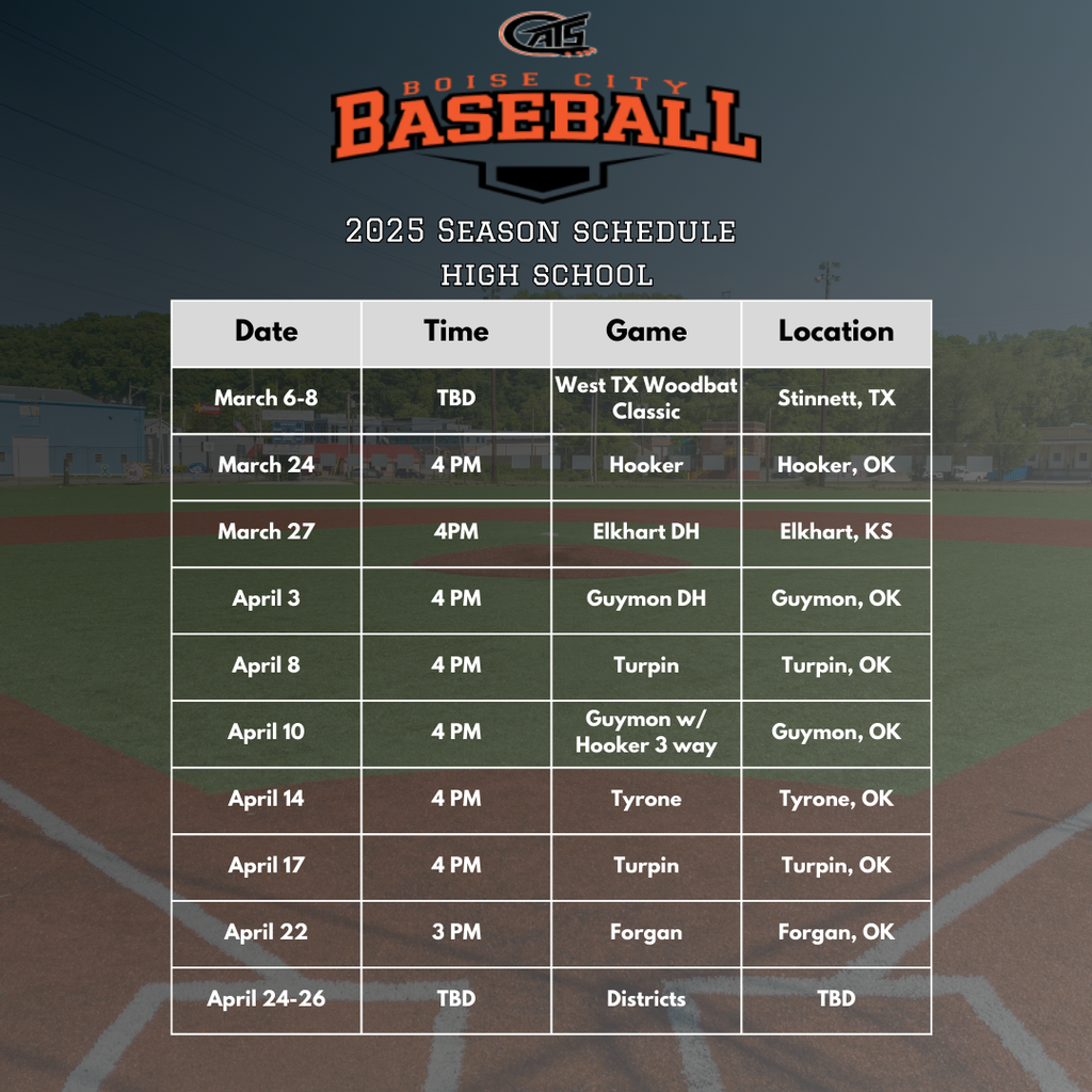 hs baseball schedule