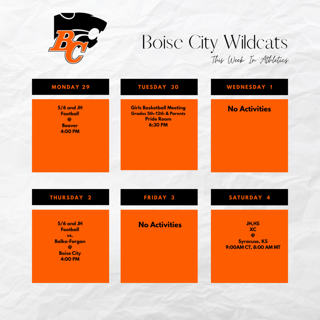 This Week In Boise City Athletics Sept. 29-Oct. 4