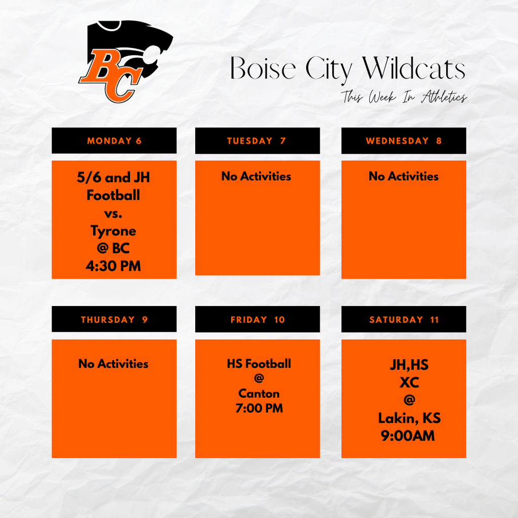 This Week In Boise City Athletics Oct. 6-11