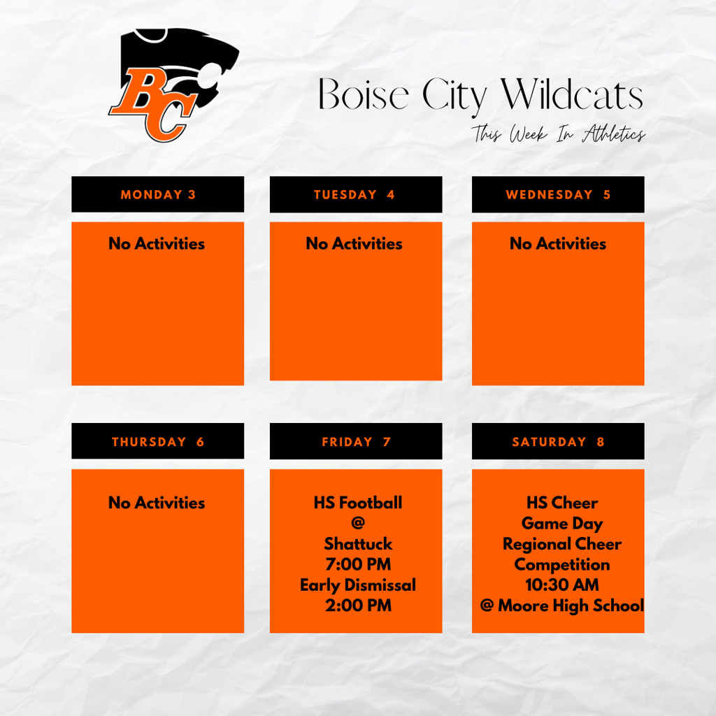 This Week In Boise City Athletics Nov. 3-8