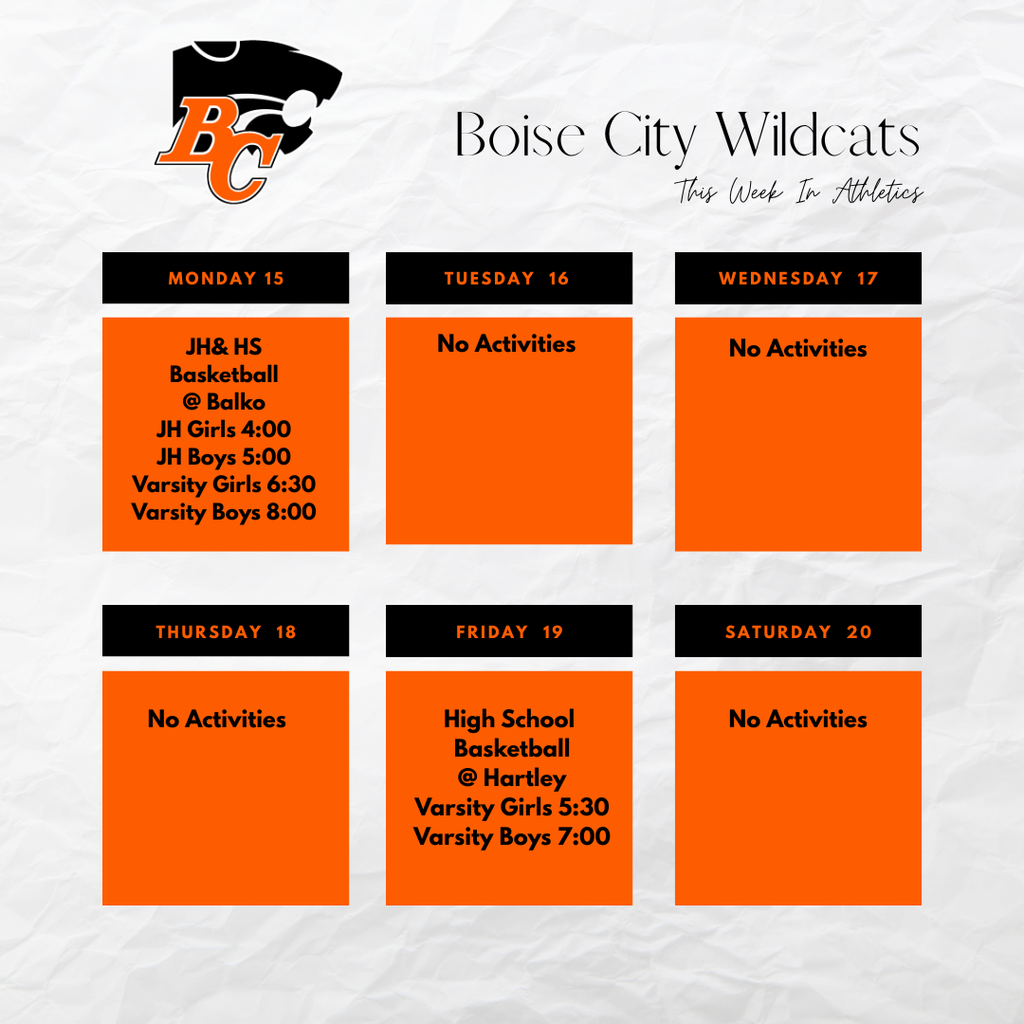This Week In Boise City Athletics Dec. 15-20