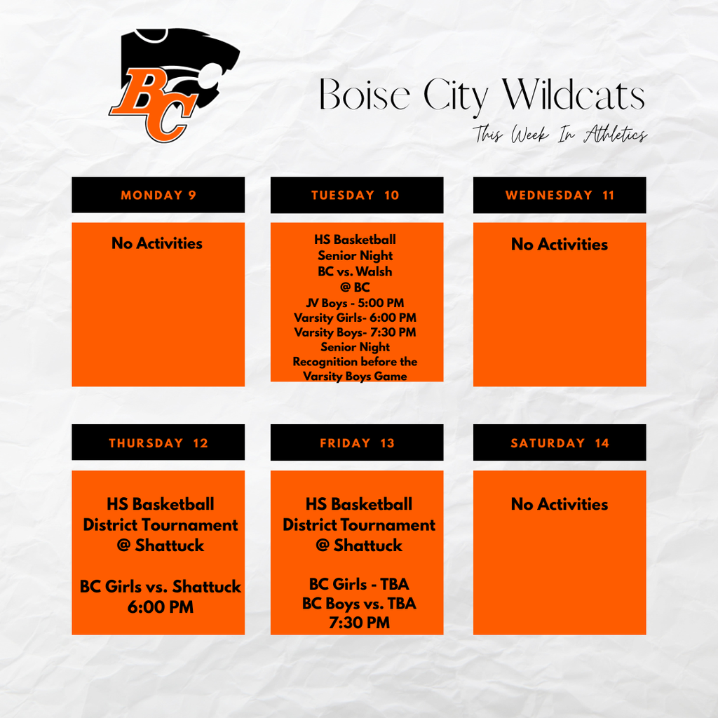This Week In Boise City Athletics Feb. 9-14