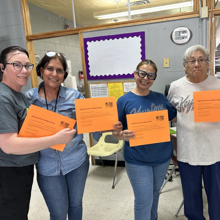 The 5-8th graders honored our cafeteria staff for National School Breakfast week. Thank you Wendy, Olivia, Maria,  Dora and not pictured Elva! They do an awesome job!