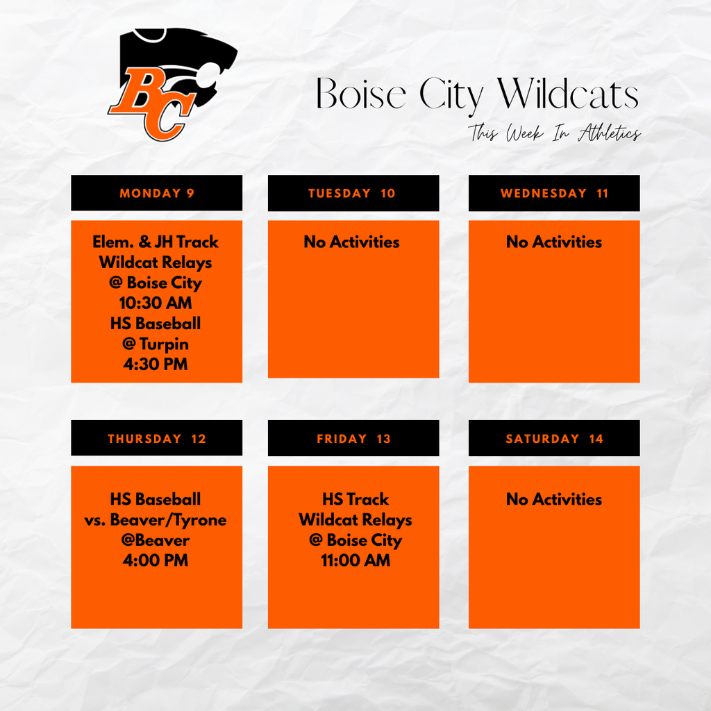 This Week In Boise City Athletics March. 9-14