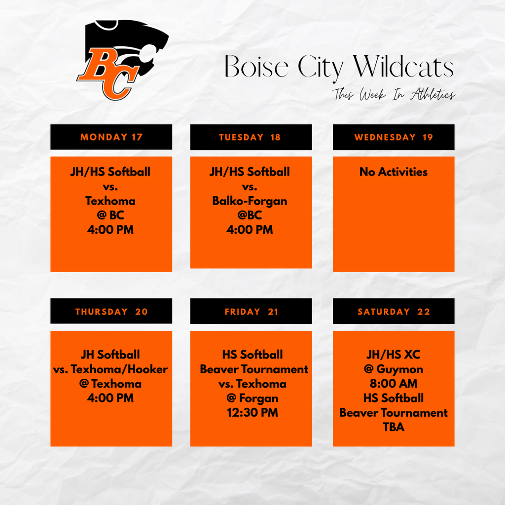 This Week In Boise City Athletics Aug. 17-22