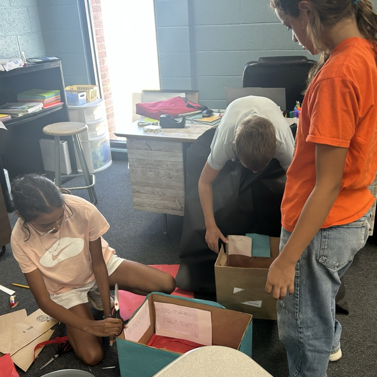 6th graders were inspired by an 11 year old boy who opened his own museum. The students are working on their version of a museum.