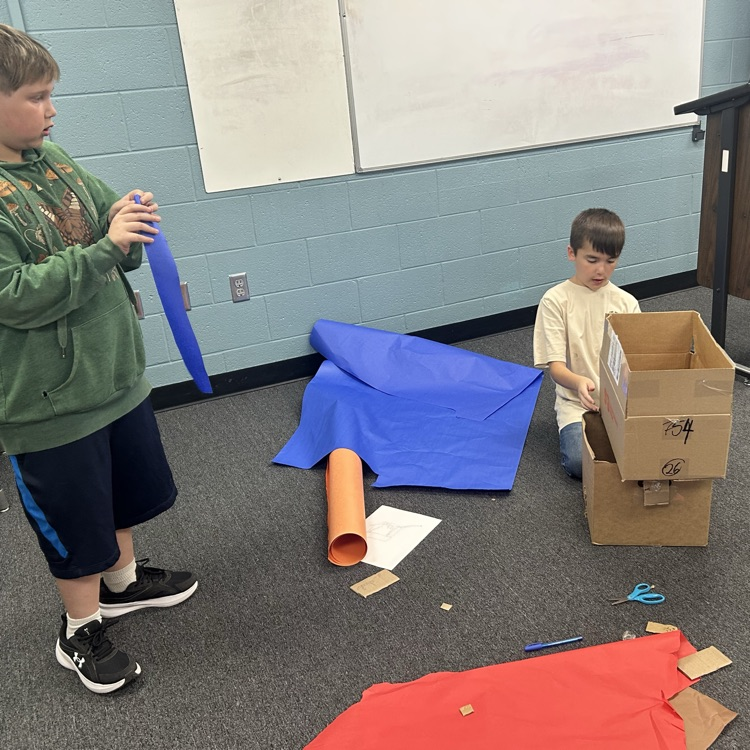 6th graders were inspired by an 11 year old boy who opened his own museum. The students are working on their version of a museum.