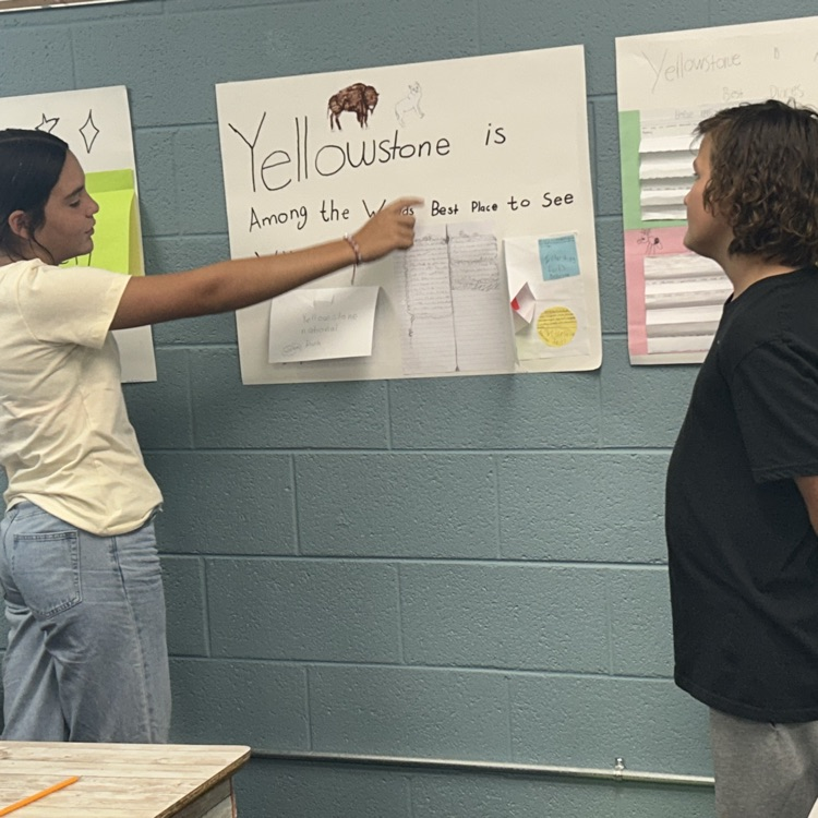 The 6th and 7th graders gave a presentation over the ecosystem in Yellowstone and how it affects the region today.