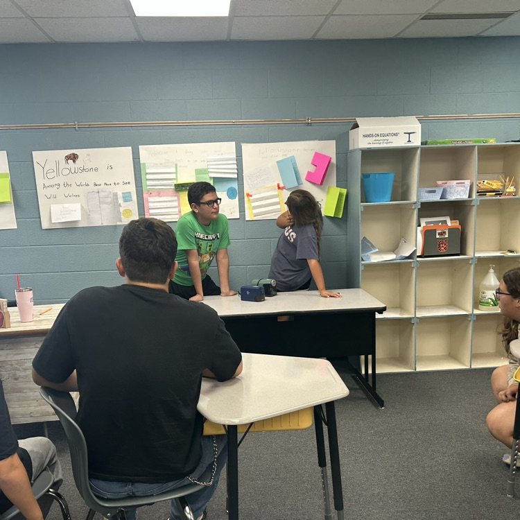 The 6th and 7th graders gave a presentation over the ecosystem in Yellowstone and how it affects the region today.